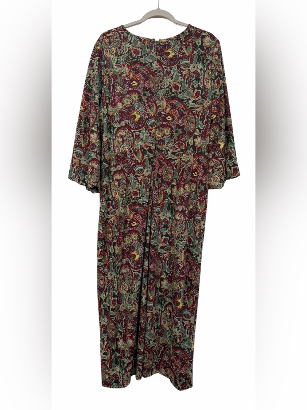 Lauren Ralph Lauren Floral Jersey Tie Front Midi Dress Wrap Style Size 16 - Picture 13 of 16